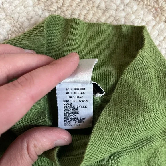 Talbots cotton long sleeve Yellow and Green Long Sleeve Shirts - Picture 4 of 6